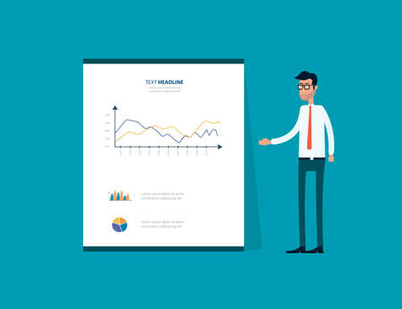 business man presenting on dashboard graph report .business analytic concept .のイラスト素材