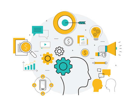 business process and creative business conceptのイラスト素材