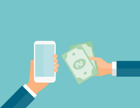 business money transfer on mobile and business mobile banking concept ans e payment conceptのイラスト素材