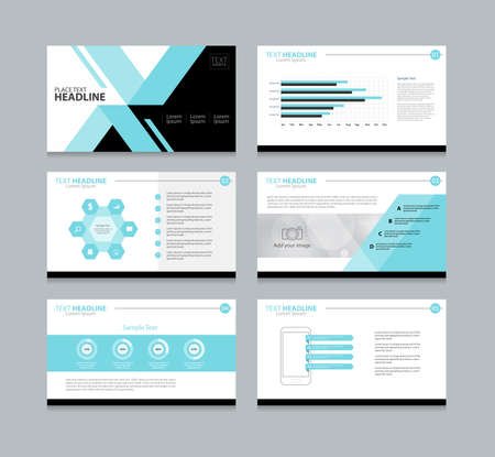 black blue page layout design template for presentation and  brochure ,Annual report,  flyer and book  .with infographic elements designのイラスト素材