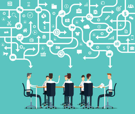 Group business team working meeting and brainstorming conceptのイラスト素材