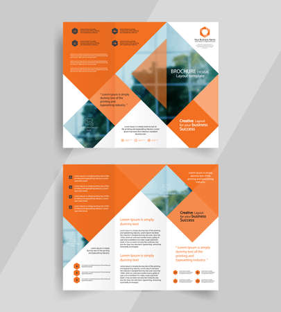 business tri-fold brochure layout design ,vector a4  brochure  templateのイラスト素材