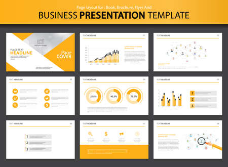 Page layout design for presentation and brochure and book template with infographic elements designのイラスト素材