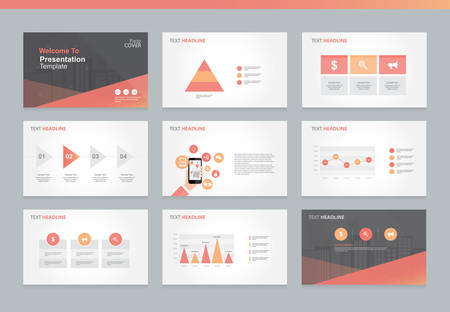 Page layout design template for business presentation page with page cover background design and infographic elements designのイラスト素材