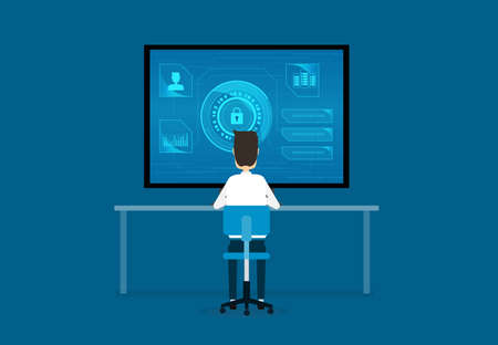 technology internet cyber security design concept and data security conceptのイラスト素材