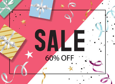 happy new year sale off banner design templateのイラスト素材