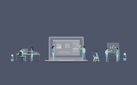 Web application develop and web design process team ,and people business team working concept.のイラスト素材