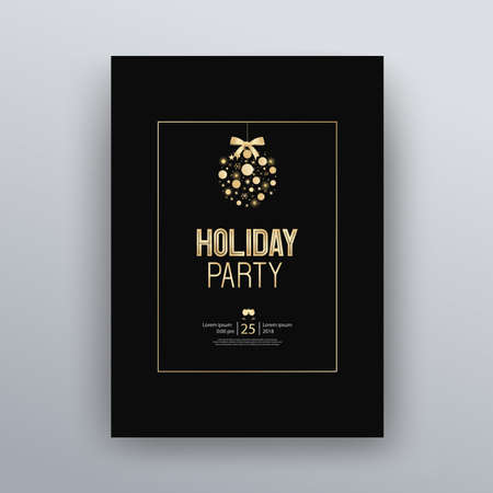 Vector illustration design for holiday party and happy new year party invitation flyer and greeting card templateのイラスト素材