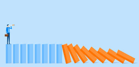 businessman looking the economic future and business finance investment vision conceptのイラスト素材