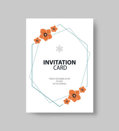 Floral layout design for invitation cardのイラスト素材
