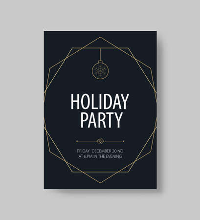 Holiday party layout design for invitation cardのイラスト素材