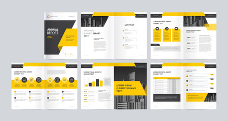 creative business brochure layout design template with page cover and use for company profile, annual report, flyers, presentations, leaflet, magazine, book .and a4 size scale for editable.のイラスト素材