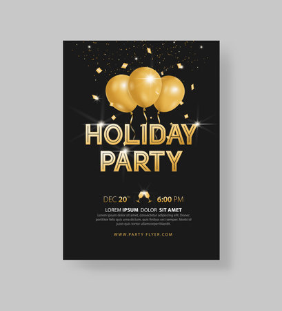 Vector illustration design for  holiday party and happy new year party invitation flyer and greeting card templateのイラスト素材