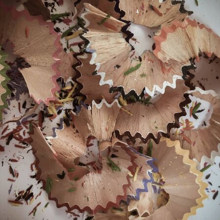 Pencil shavings in vintage tone