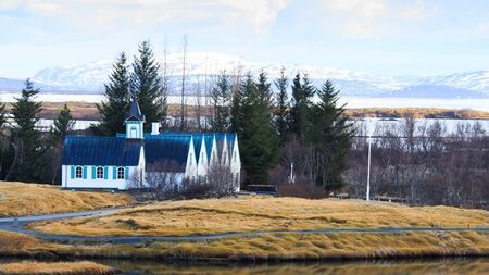 Scenic in Thingvellir National Park, ICELANDの写真素材