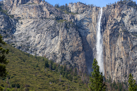 Waterfall in Yosemite National Park, California, USAの写真素材