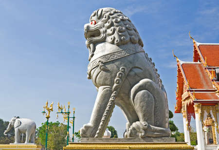 Lion statue made of marbleの写真素材