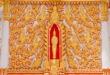 Wildlife creatures beautifully carved decorations on the walls of the church.の写真素材