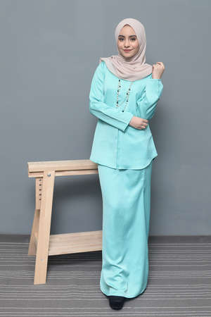 Eid fashion.Fashion for woman, man and kids for Eid celebration.の写真素材