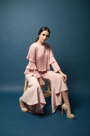 Beautiful middle east female model wearing casual yet elegant cloth.Studio shot.Professional model.の写真素材