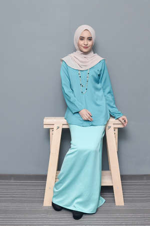 Hijab Fashion.Cute asian girl wearing hijab.の写真素材