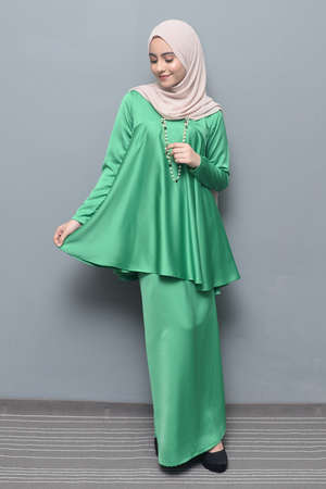 Hijab Fashion.Cute asian girl wearing hijab.の写真素材