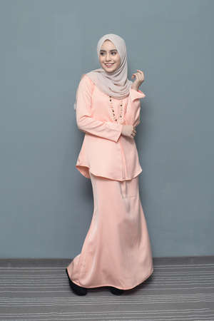 Beautiful Muslim girl wearing hijab.Hijab Fashion.の写真素材