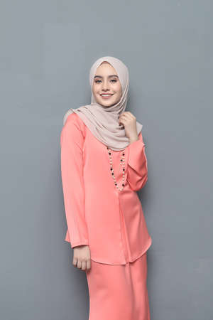 Hijab Fashion.Asian female wearing hijab.の写真素材
