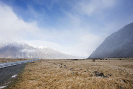 Beautiful mountain scenery at Hooker Valley,Mount Cook.の写真素材