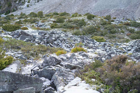 Snow mountain hiking track.の写真素材