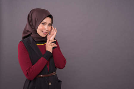 Malaysian Girl wearing Hijab and casual dress.の写真素材