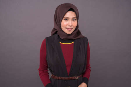 Malaysian Girl wearing Hijab and casual dress.の写真素材