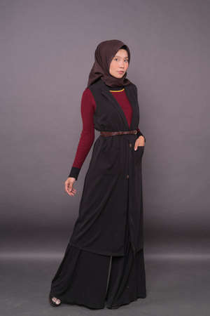 Malaysian Girl wearing Hijab and casual dress.の写真素材