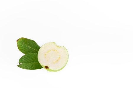 Guavas on white backgroundの写真素材