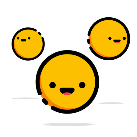 Cute smiley face emoticon. Emoticon vector illustrationのイラスト素材