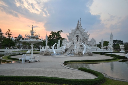 Wat Rong Khun in the evening,Thailand.の写真素材