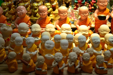 Earthenware of little Buddhist monk.の写真素材