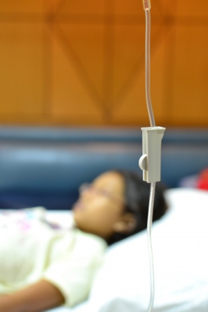 Taken Intravenous fulid when you have been sick.の写真素材