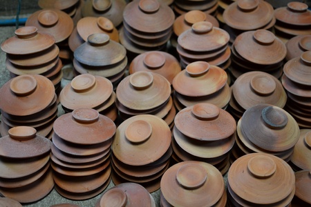 Thai Earthenware  in ko Kret island, thailandの写真素材