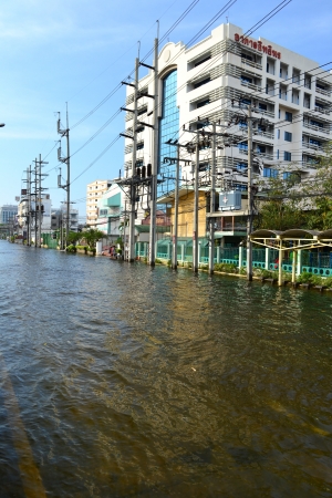 Thailand flood 2011,Bangkok,Thailand,Asia.のeditorial素材