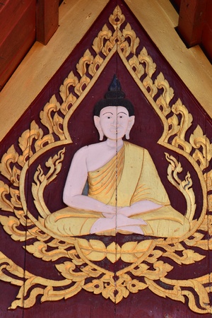 Traditional Thai painting on the wall at  Thai temple.のeditorial素材