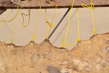 The leather was stretched for making drum,Thailand,Asia.の写真素材