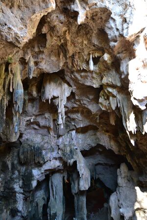 Cave stalactites  in Khaoluang, Phetchaburi Province, Thailand.の写真素材
