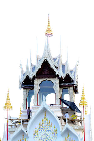 Thai temple stupa - unfinished at Phetchaburi Province, Thailand.のeditorial素材