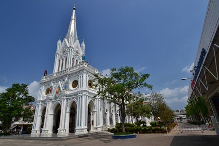 Gothic style church in Samut Songkhram Province,Thailand,Asia.の写真素材