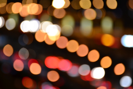 Abstract circular bokeh background of Light on the road.