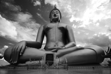 The world 's largest Buddha at Thai temple(Wat Muang),Thailand,Asia.の写真素材