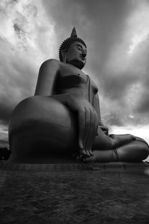 The world 's largest Buddha at Thai temple(Wat Muang),Thailand,Asia.の写真素材