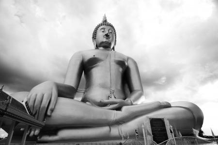 The world 's largest Buddha at Thai temple(Wat Muang),Thailand,Asia.の写真素材