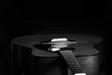 closeup of folk guitar